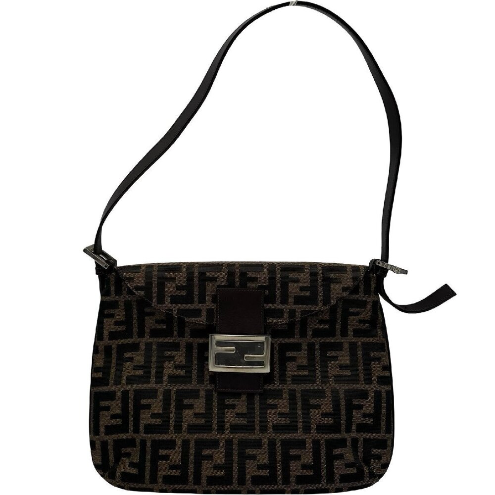 Fendi Zucca Hobo Bag Brown Canvas